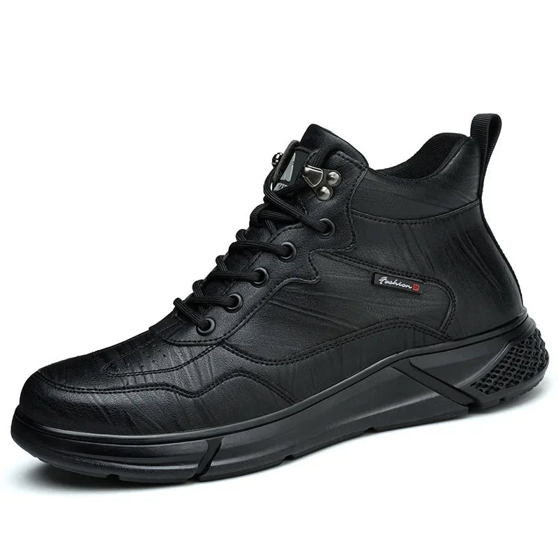 Men’s Safety Boots – Black Leather, Steel Toe, Anti-Scald & Durable Work Shoes