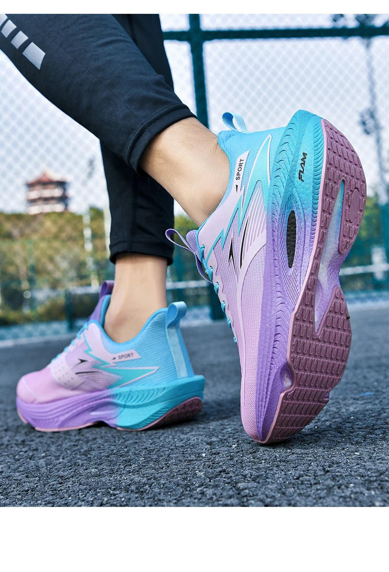 Marathon Running Sneakers – Lightweight, Shock-Absorbing, Breathable Mesh with Carbon Plate